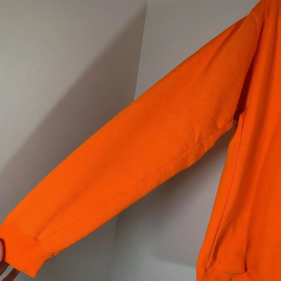 Cabela’s Sweater Men’s Large Neon Orange Think Long Sleeve Crew Neck Hunter - Picture 4 of 10